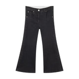 Denim Stretch Trousers With Embossed Logo - black van Stella McCartney | Kids Conceptstore Le Fanfare