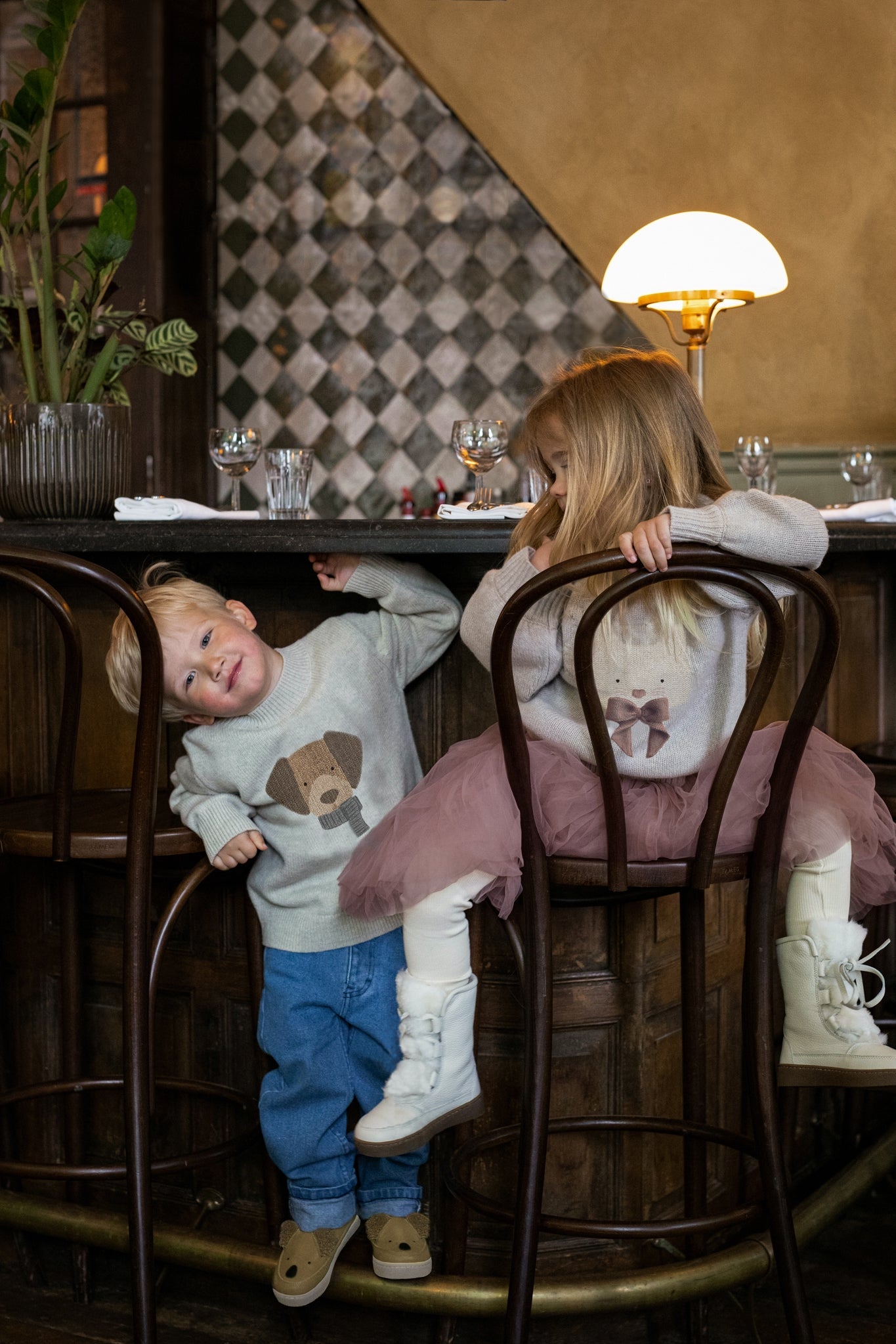 Denn Merino Wool Sweater Dog van Donsje Amsterdam | Kids Conceptstore Le Fanfare