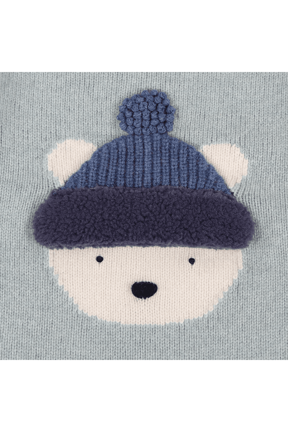 Denn Merino Wool Sweater | Polar Bear - Cloud Blue Melange van Donsje Amsterdam | Kids Conceptstore Le Fanfare