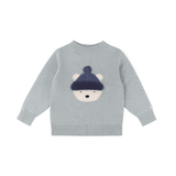 Denn Merino Wool Sweater | Polar Bear - Cloud Blue Melange van Donsje Amsterdam | Kids Conceptstore Le Fanfare
