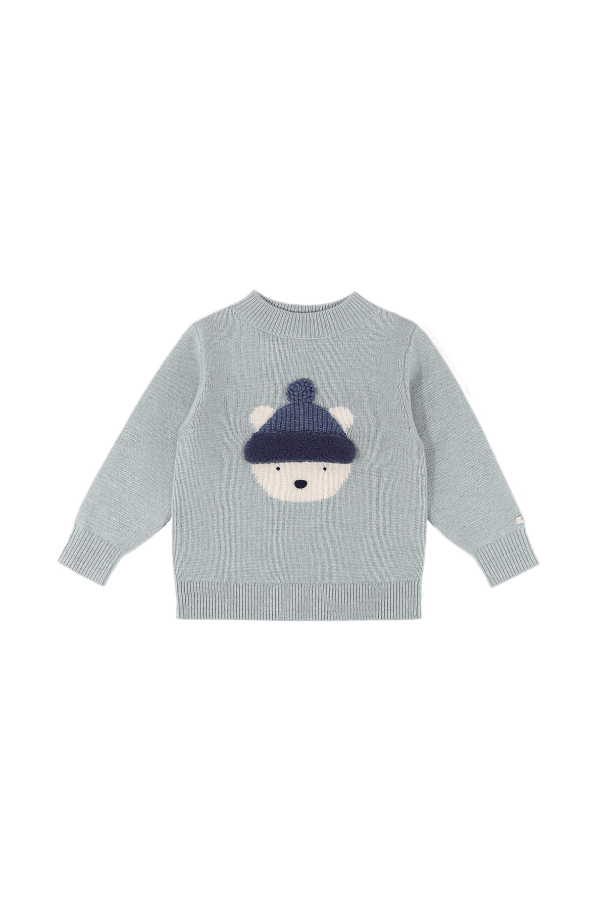 Denn Merino Wool Sweater | Polar Bear - Cloud Blue Melange van Donsje Amsterdam | Kids Conceptstore Le Fanfare