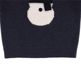 Denn Merino Wool Sweater - Snowman - Blue Marine Melange van Donsje Amsterdam | Kids Conceptstore Le Fanfare