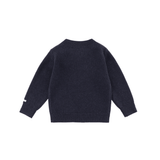 Denn Merino Wool Sweater - Snowman - Blue Marine Melange van Donsje Amsterdam | Kids Conceptstore Le Fanfare