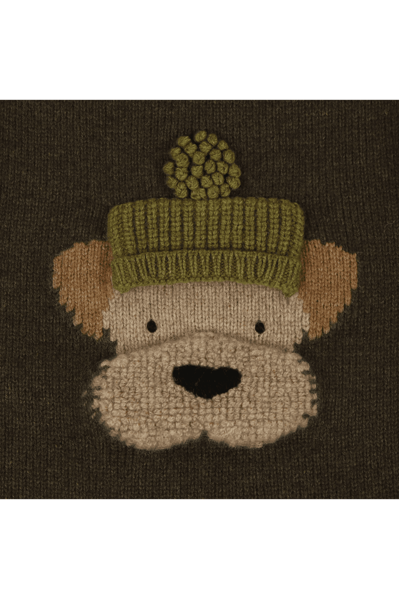 Denn Merino Wool Sweater | Terrier - Dark Olive van Donsje Amsterdam | Kids Conceptstore Le Fanfare
