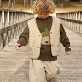 Denn Merino Wool Sweater | Terrier - Dark Olive van Donsje Amsterdam | Kids Conceptstore Le Fanfare