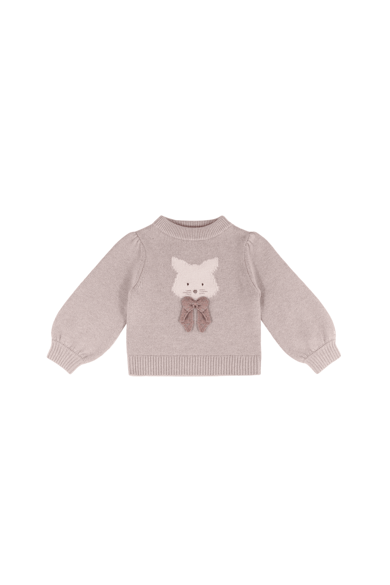 Denna Merino Wool Sweater | Cat - Ash Rose Melange van Donsje Amsterdam | Kids Conceptstore Le Fanfare