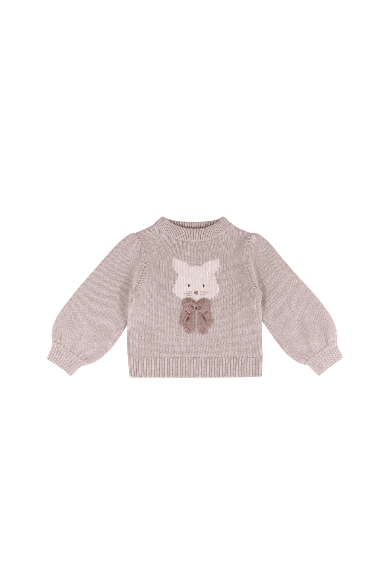 Denna Merino Wool Sweater | Cat - Ash Rose Melange van Donsje Amsterdam | Kids Conceptstore Le Fanfare