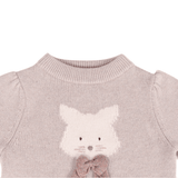 Denna Merino Wool Sweater | Cat - Ash Rose Melange van Donsje Amsterdam | Kids Conceptstore Le Fanfare
