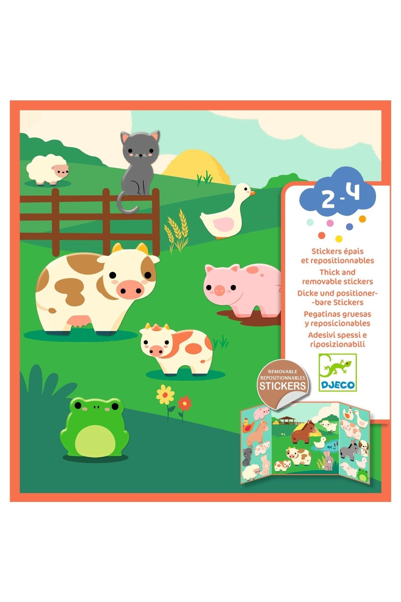 Dikke en herschikbare stickers - Boerderijdieren van Djeco | Kids Conceptstore Le Fanfare