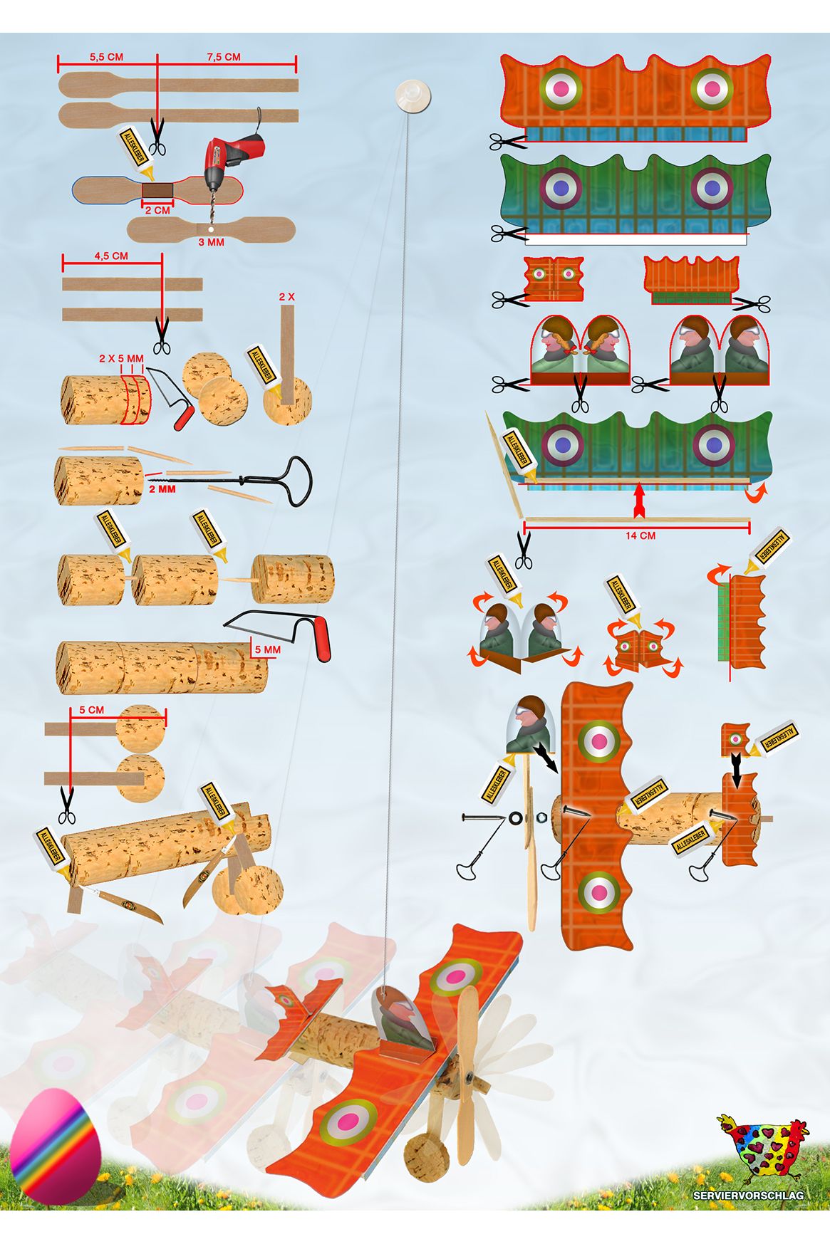 DIY kurk vliegtuigje van Kids at Work | Kids Conceptstore Le Fanfare
