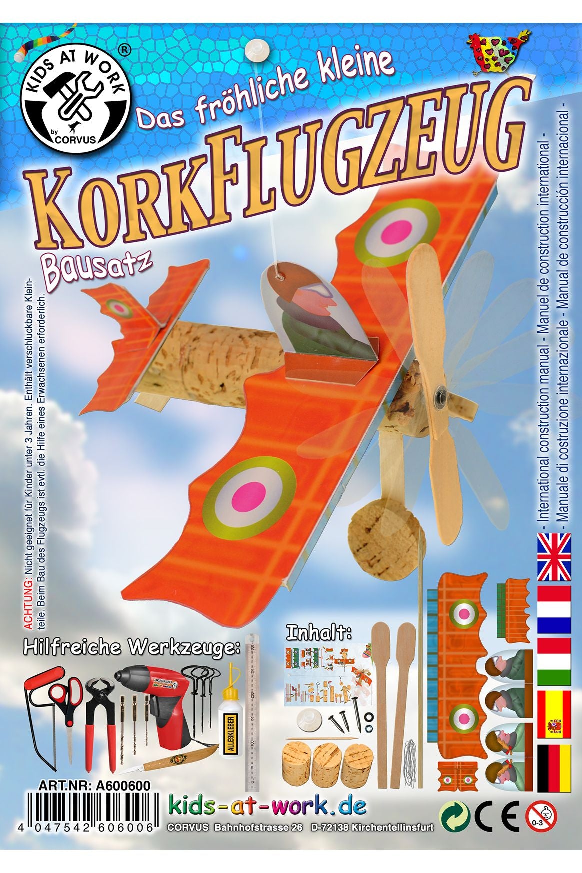 DIY kurk vliegtuigje van Kids at Work | Kids Conceptstore Le Fanfare