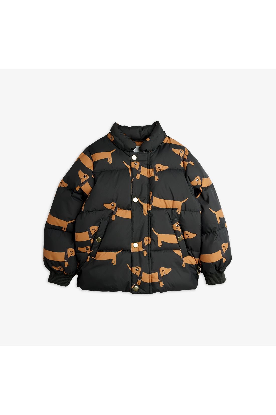 Dog aop hooded puffer - Black van Mini Rodini | Kids Conceptstore Le Fanfare