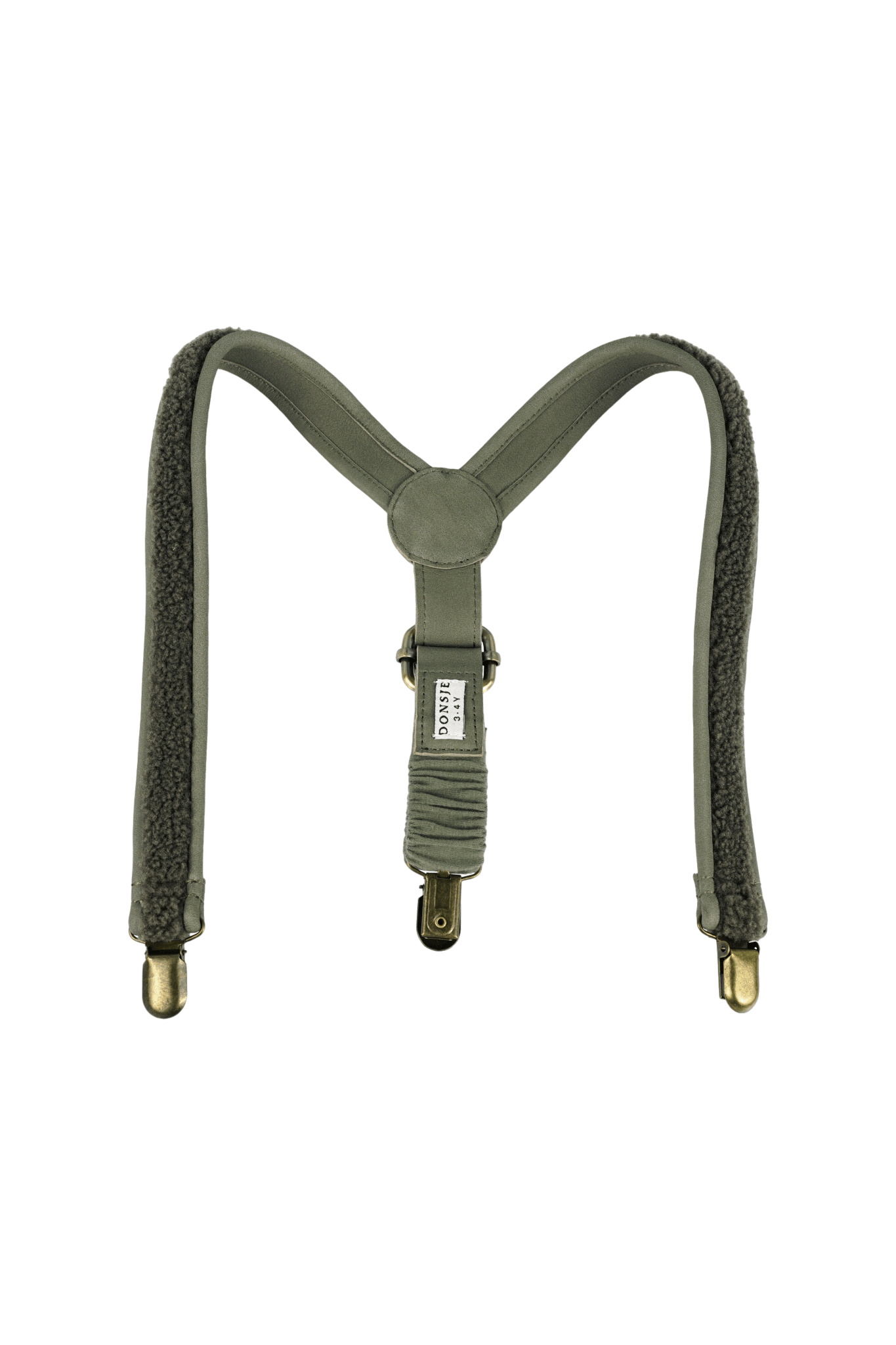 Donsje Bay Suspenders Stone Curly Faux Fur van Donsje Amsterdam | Kids Conceptstore Le Fanfare