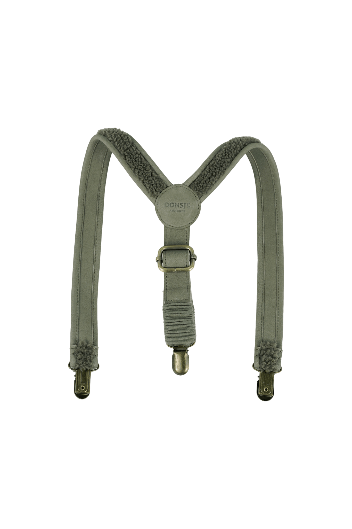 Donsje Bay Suspenders Stone Curly Faux Fur van Donsje Amsterdam | Kids Conceptstore Le Fanfare