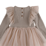 Donsje Bilie Dress Lavender Brown van Donsje Amsterdam | Kids Conceptstore Le Fanfare