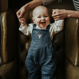 Donsje Mosie Overalls Reindeer Vintage Blue van Donsje Amsterdam | Kids Conceptstore Le Fanfare