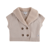 Donsje Nannie Merino Wool Waistcoat Soft Sand van Donsje Amsterdam | Kids Conceptstore Le Fanfare
