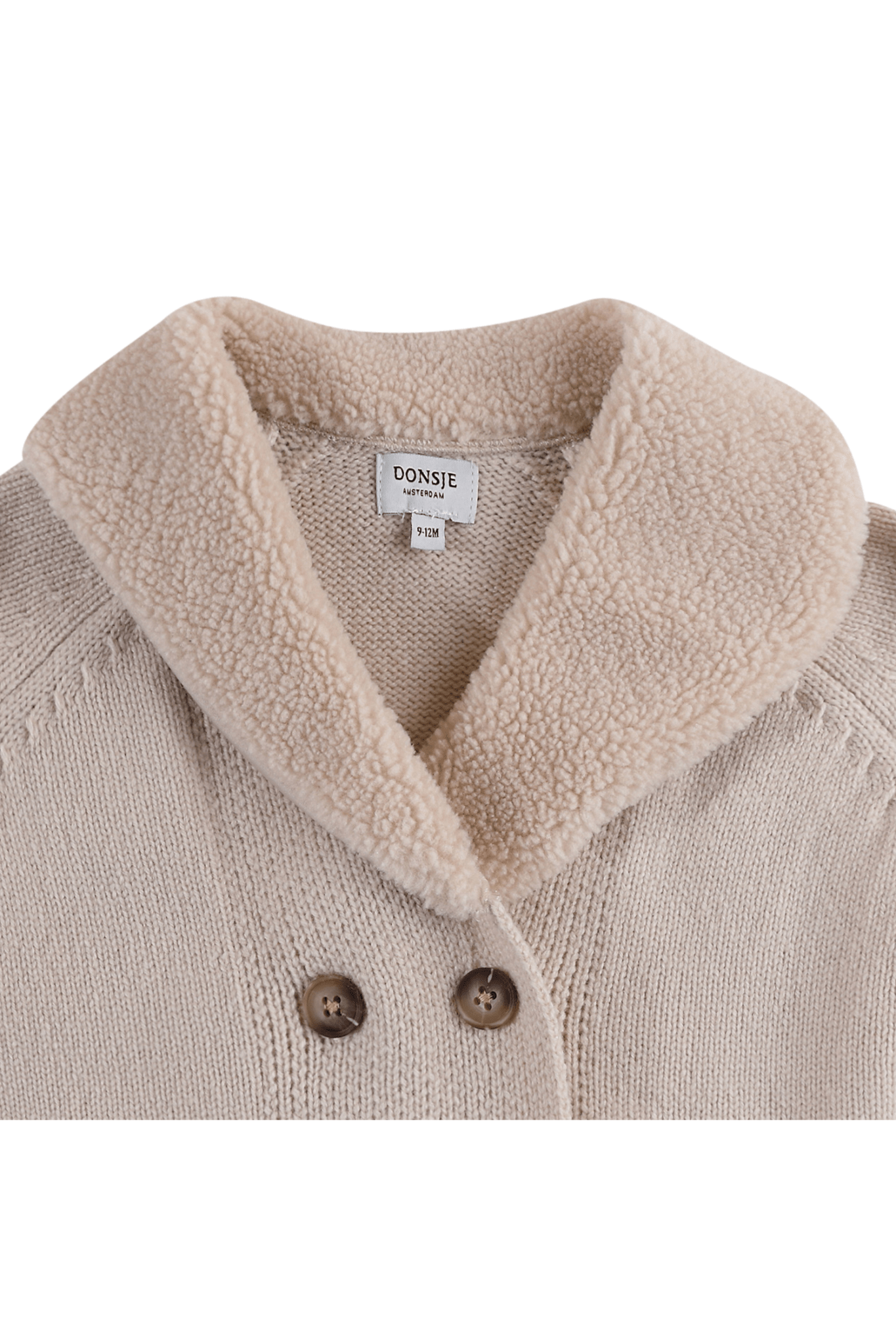 Donsje Nannie Merino Wool Waistcoat Soft Sand van Donsje Amsterdam | Kids Conceptstore Le Fanfare