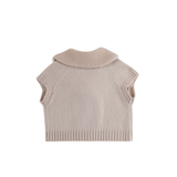 Donsje Nannie Merino Wool Waistcoat Soft Sand van Donsje Amsterdam | Kids Conceptstore Le Fanfare