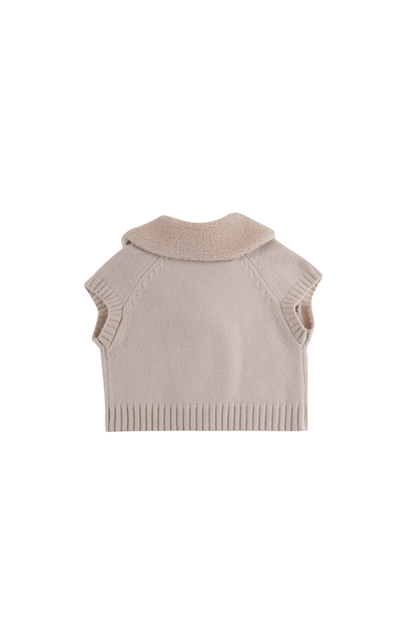 Donsje Nannie Merino Wool Waistcoat Soft Sand van Donsje Amsterdam | Kids Conceptstore Le Fanfare