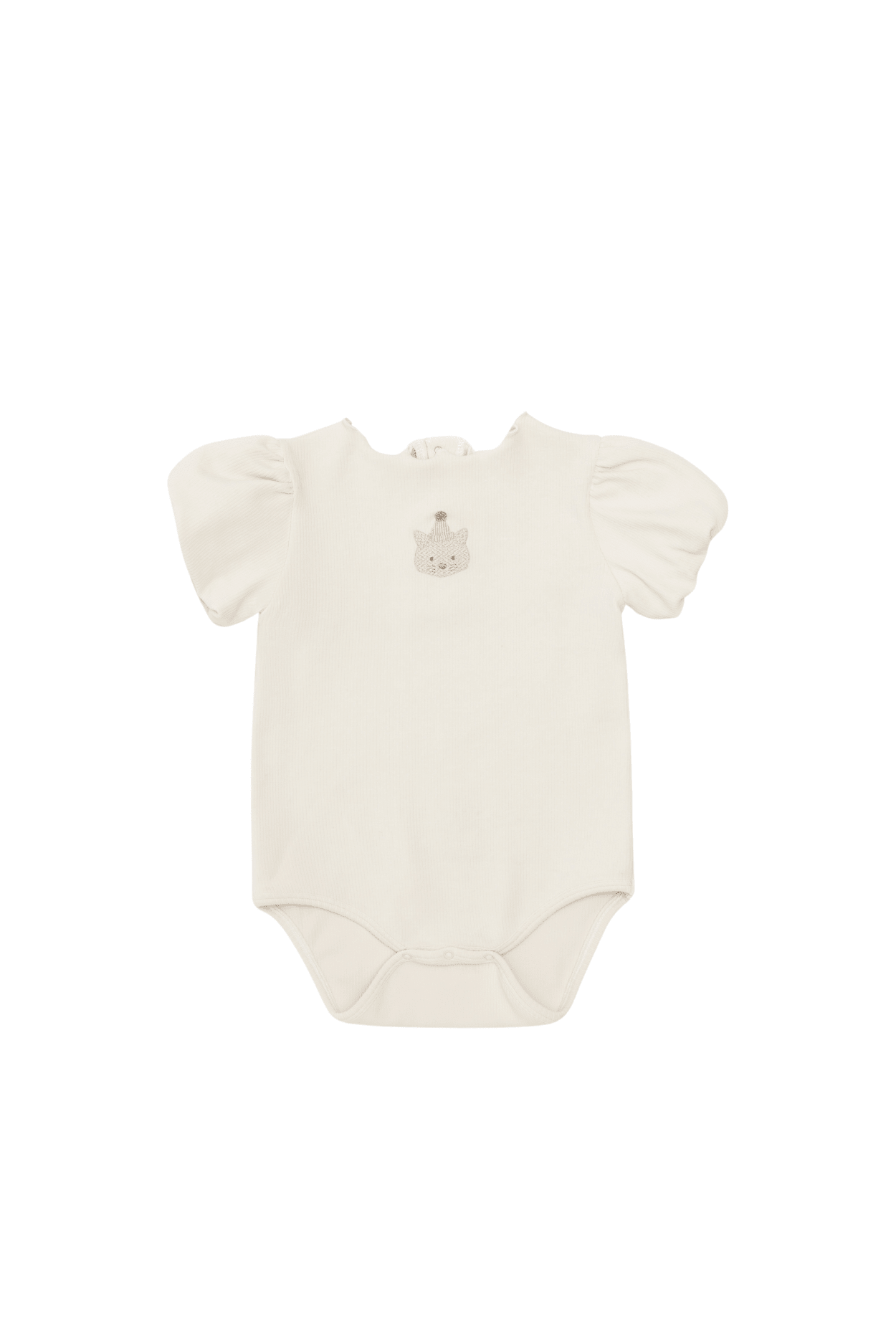 Donsje Nowie Bodysuit Festive Cat Warm White van Donsje Amsterdam | Kids Conceptstore Le Fanfare