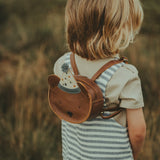 Donsje Tendo Backpack Festive Bear Cognac Classic Leather van Donsje Amsterdam | Kids Conceptstore Le Fanfare