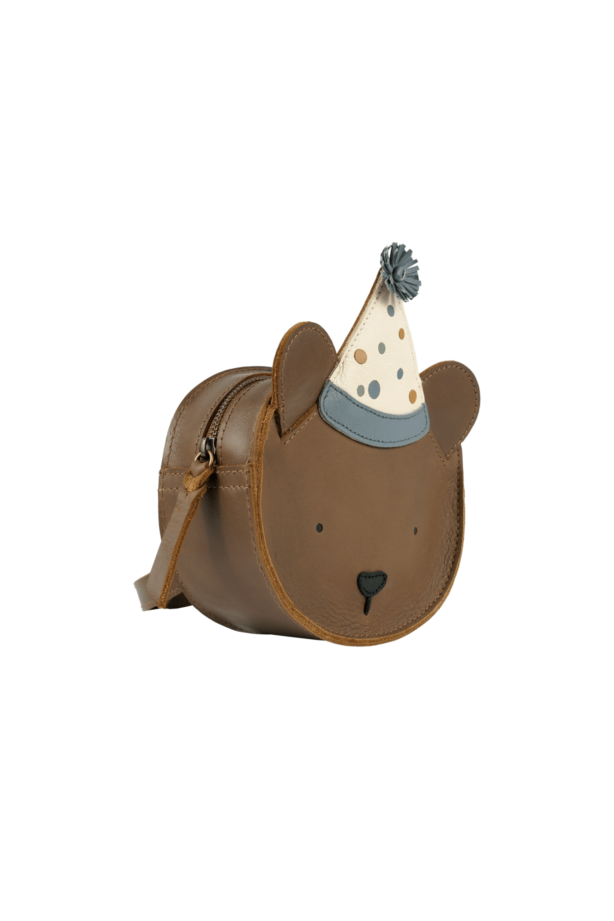 Donsje Tendo Backpack Festive Bear Cognac Classic Leather van Donsje Amsterdam | Kids Conceptstore Le Fanfare