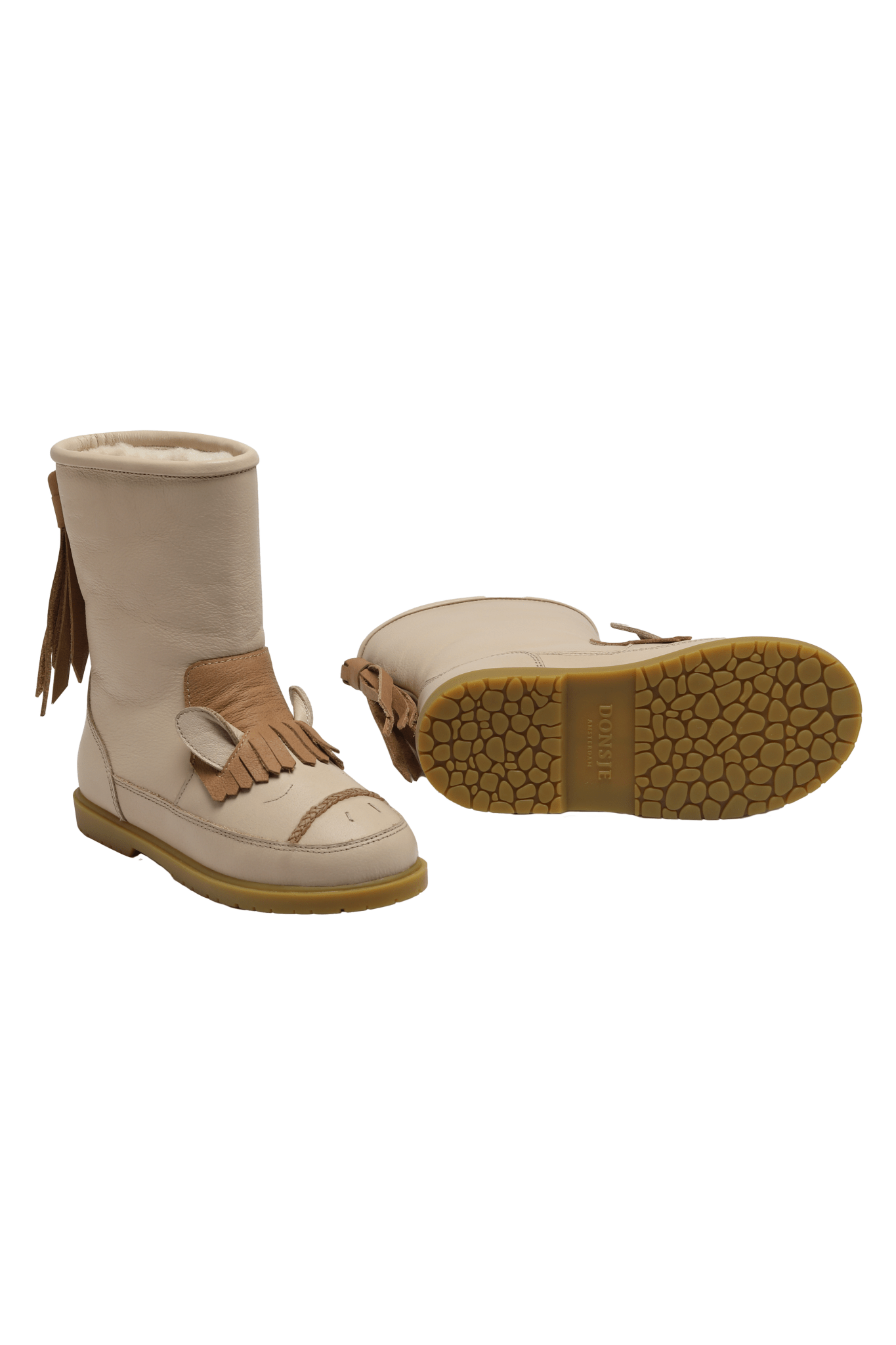 Donsje Wadudu Special Boots Horse Ivory Leather van Donsje Amsterdam | Kids Conceptstore Le Fanfare