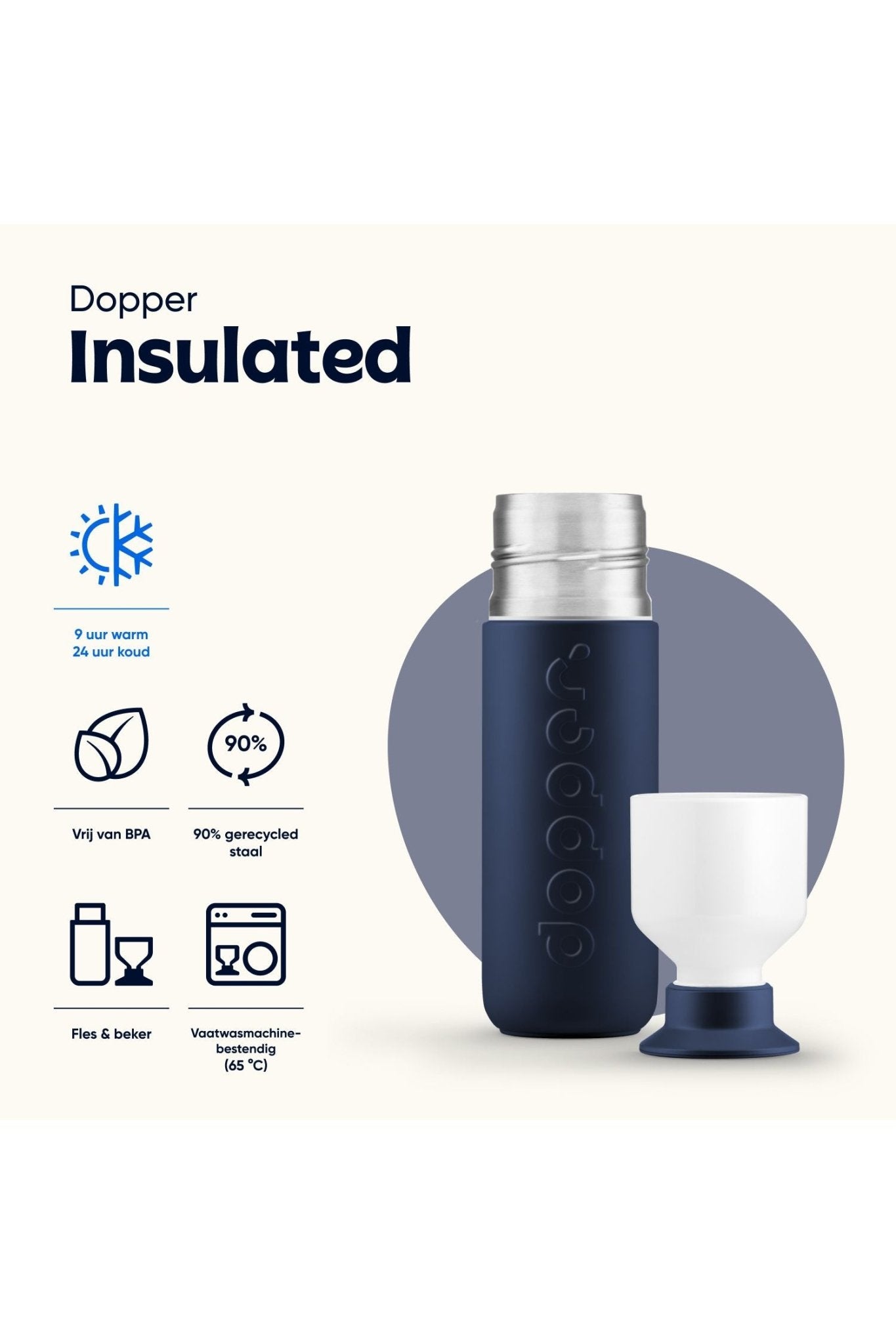 Dopper Insulated (350 ml) - Breaker Blue van Dopper | Kids Conceptstore Le Fanfare