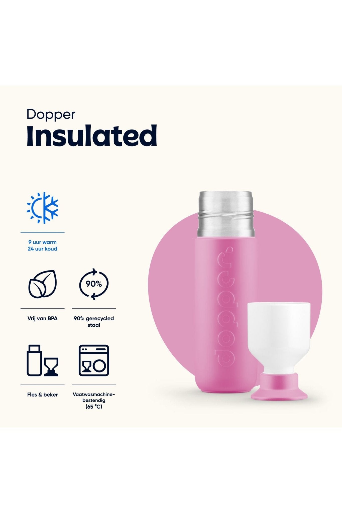 Dopper Insulated (350ml) - Pelican Pink van Dopper | Kids Conceptstore Le Fanfare