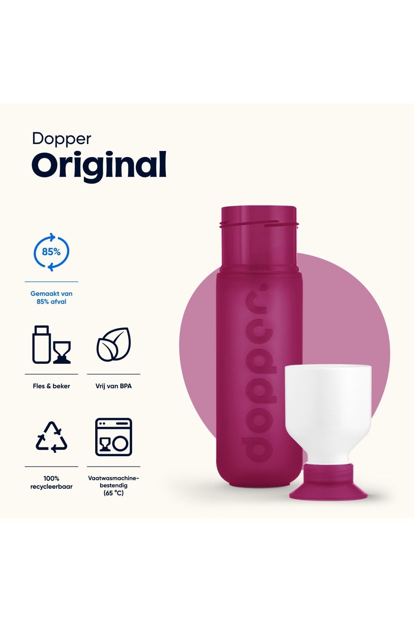 Dopper Original - Funky Fuchsia van Dopper | Kids Conceptstore Le Fanfare