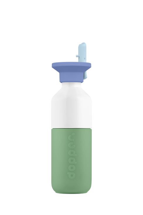 Dopper Steel (350 ml) - Fresh Green x Flip Straw - Seafoam Sorbet van Dopper | Kids Conceptstore Le Fanfare