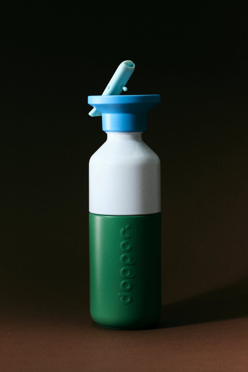 Dopper Steel (350 ml) - Fresh Green x Flip Straw - Seafoam Sorbet van Dopper | Kids Conceptstore Le Fanfare