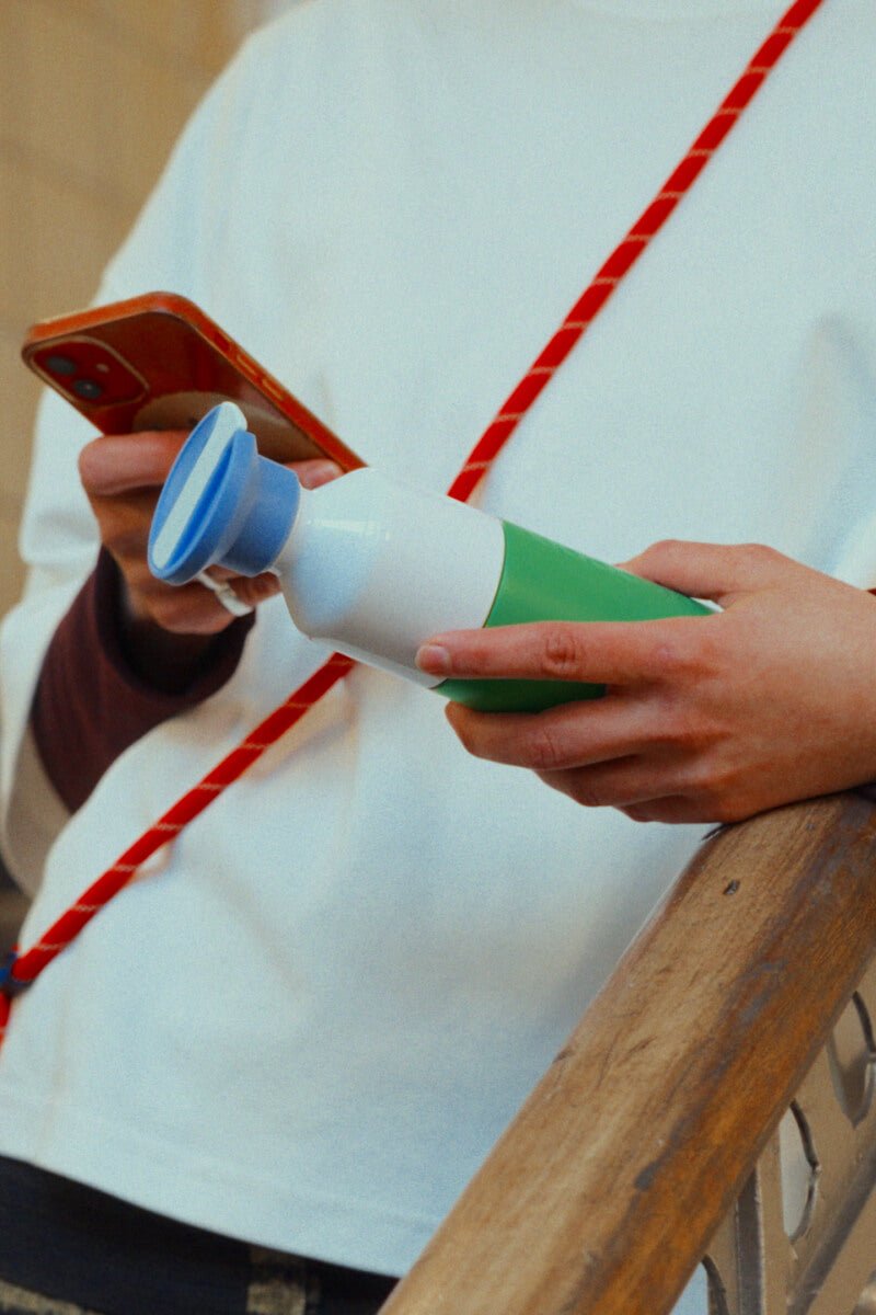 Dopper Steel (350 ml) - Fresh Green x Flip Straw - Seafoam Sorbet van Dopper | Kids Conceptstore Le Fanfare