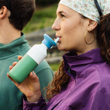 Dopper Steel (350 ml) - Fresh Green x Flip Straw - Seafoam Sorbet van Dopper | Kids Conceptstore Le Fanfare