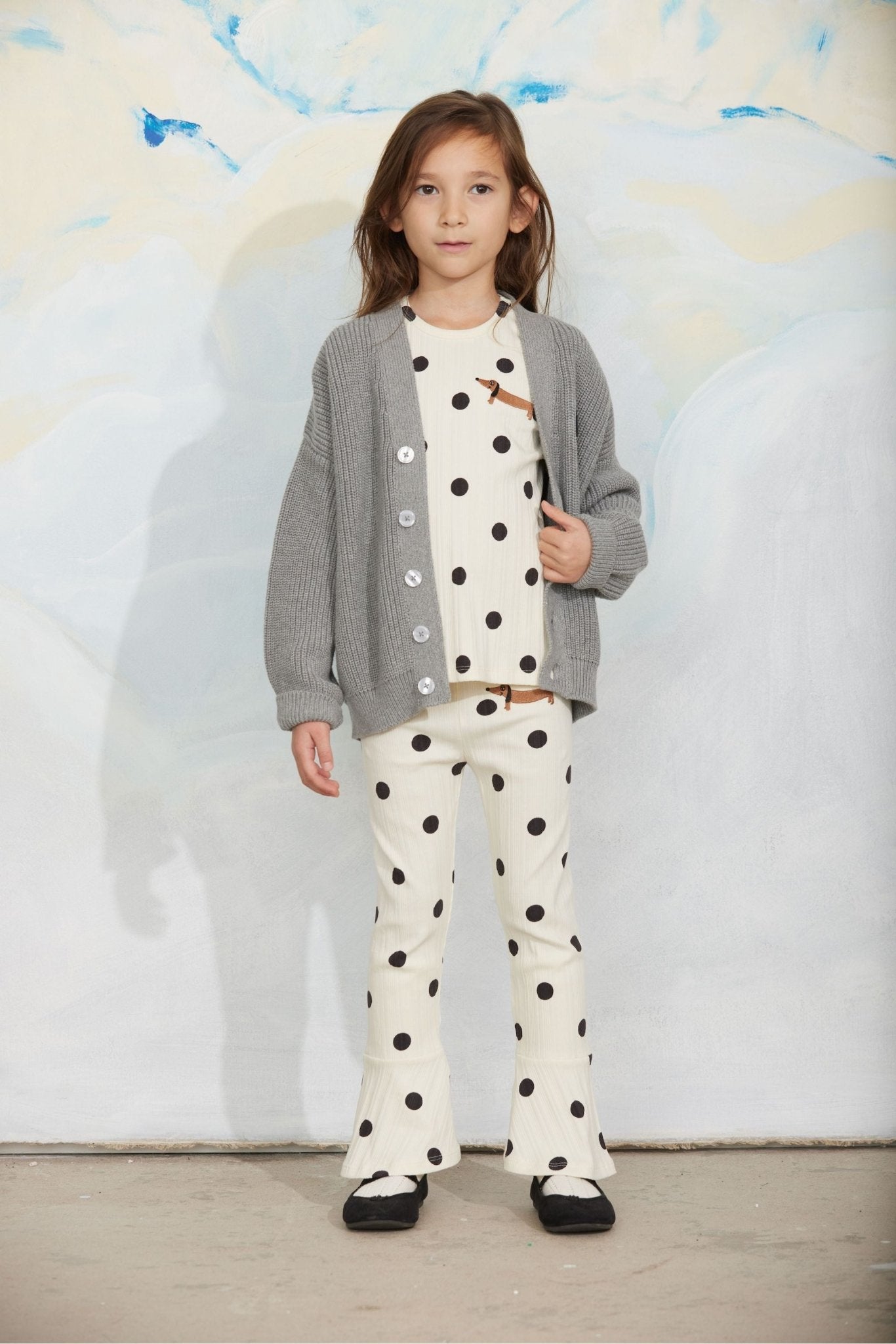 Dots aop dog ls tee - Off-white van Mini Rodini | Kids Conceptstore Le Fanfare