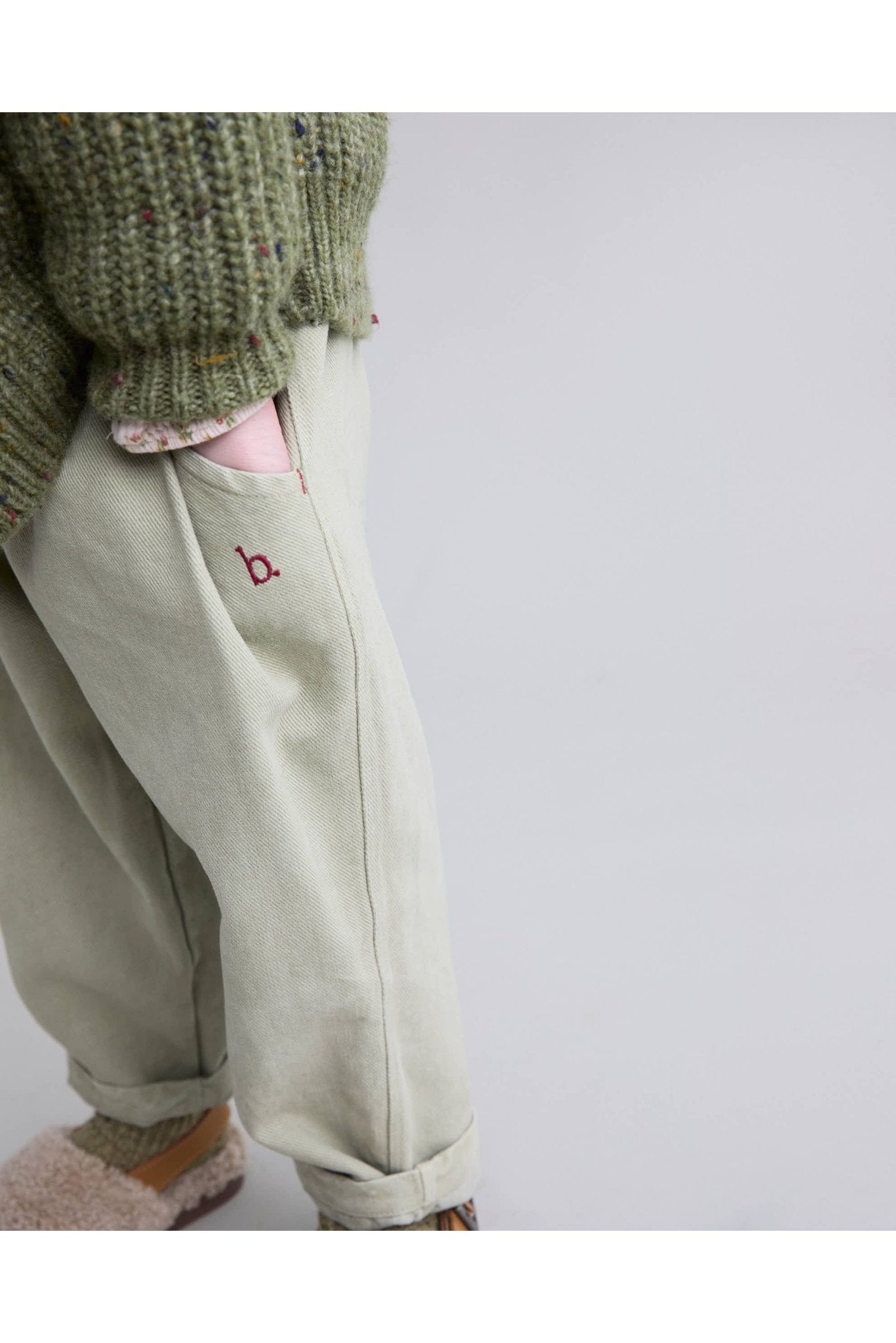 Drill girly pants - Green tea van Búho | Kids Conceptstore Le Fanfare