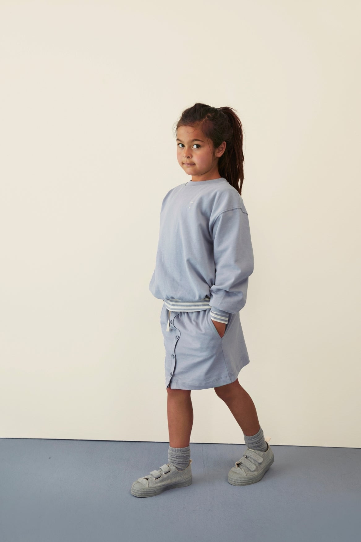 Dropped Shoulder Sweater | Stone Gray van Gray Label | Kids Conceptstore Le Fanfare