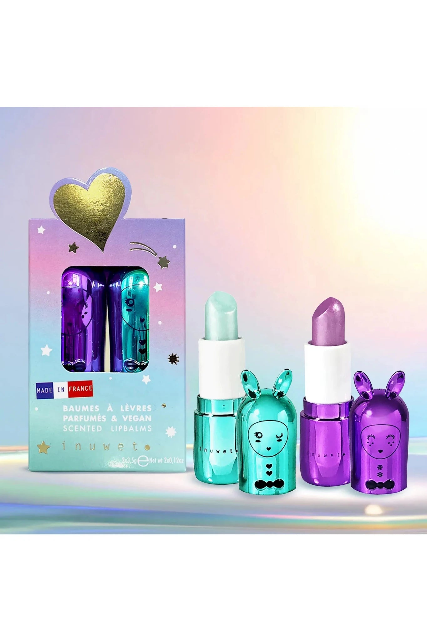 Duo Rainbow Chrismas Lip Balms van Inuwet | Kids Conceptstore Le Fanfare
