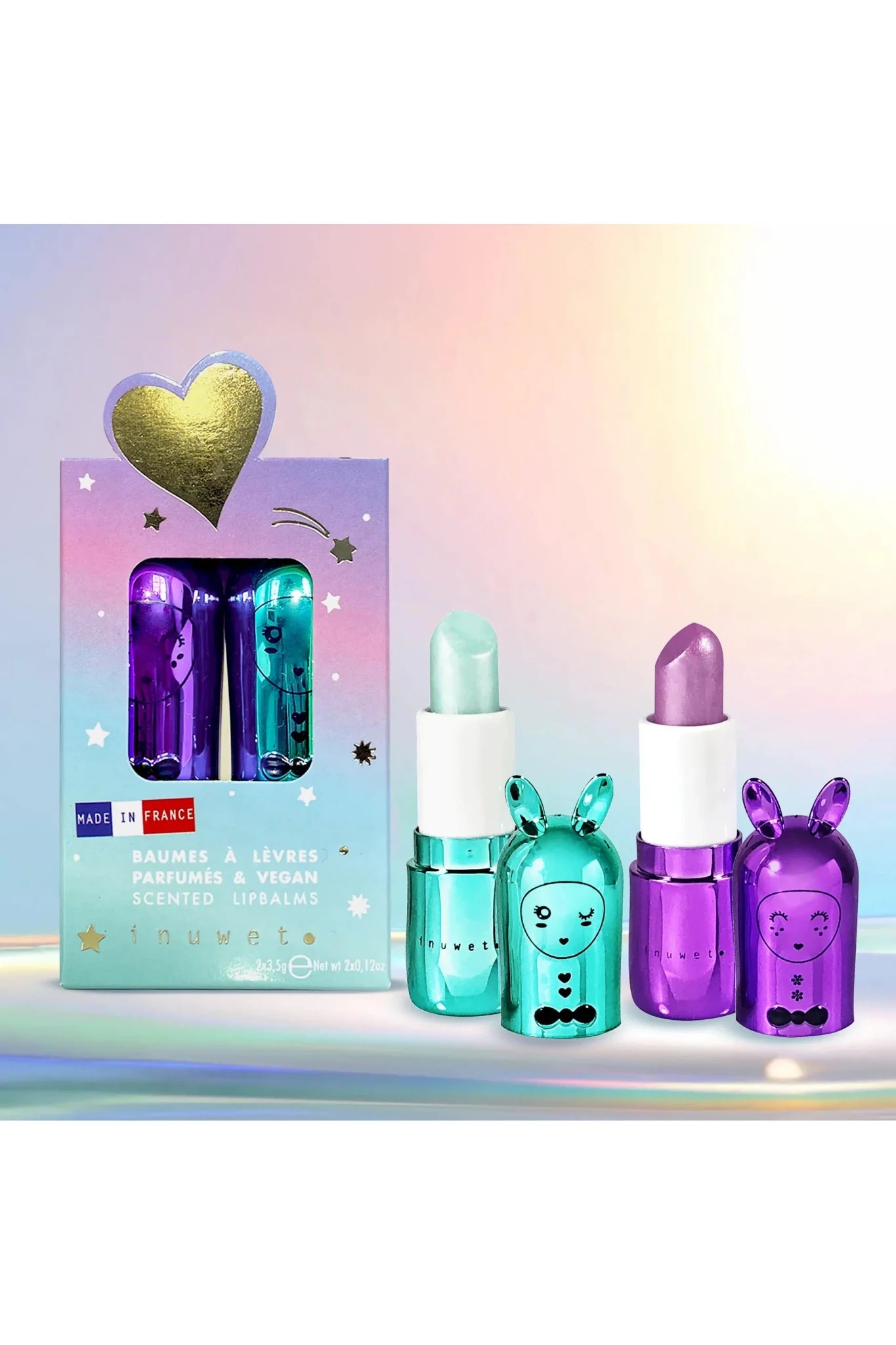 Duo Rainbow Chrismas Lip Balms van Inuwet | Kids Conceptstore Le Fanfare