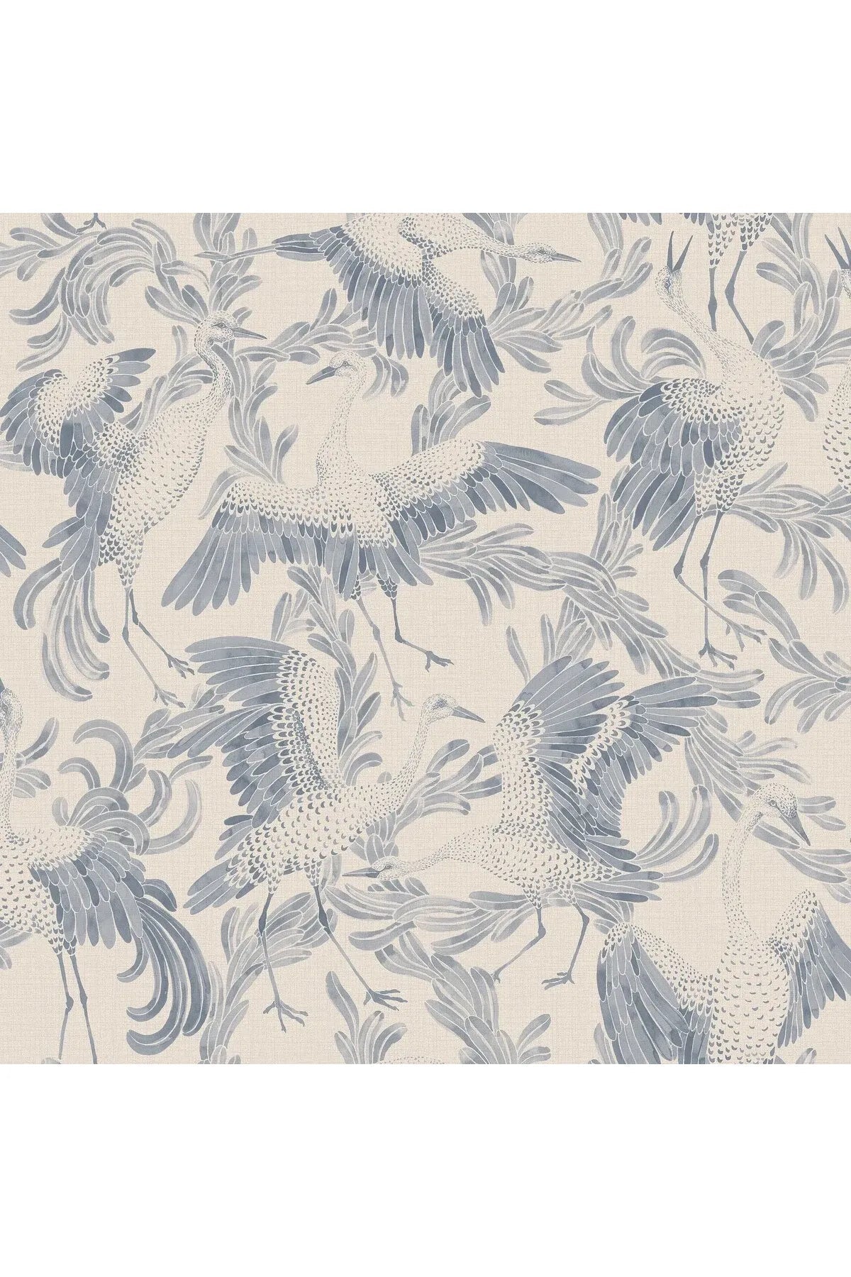 Eastern Simplicity - Dancing Crane - Blue van Boråstapeter | Kids Conceptstore Le Fanfare
