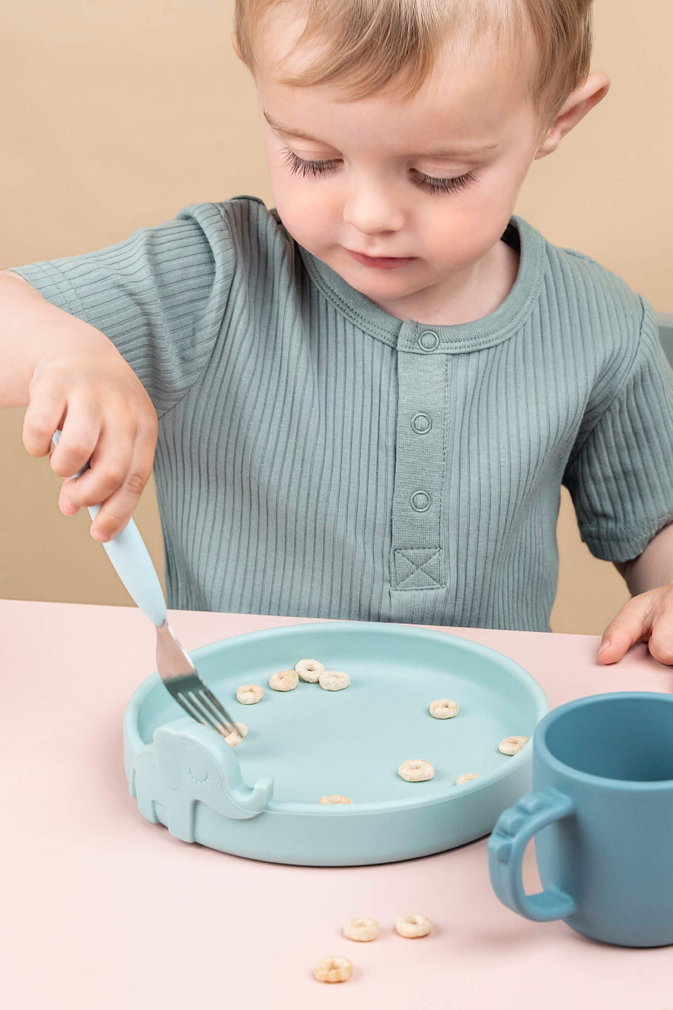 Easy-grip cutlery set | Deer friends - Blue van Done by Deer | Kids Conceptstore Le Fanfare