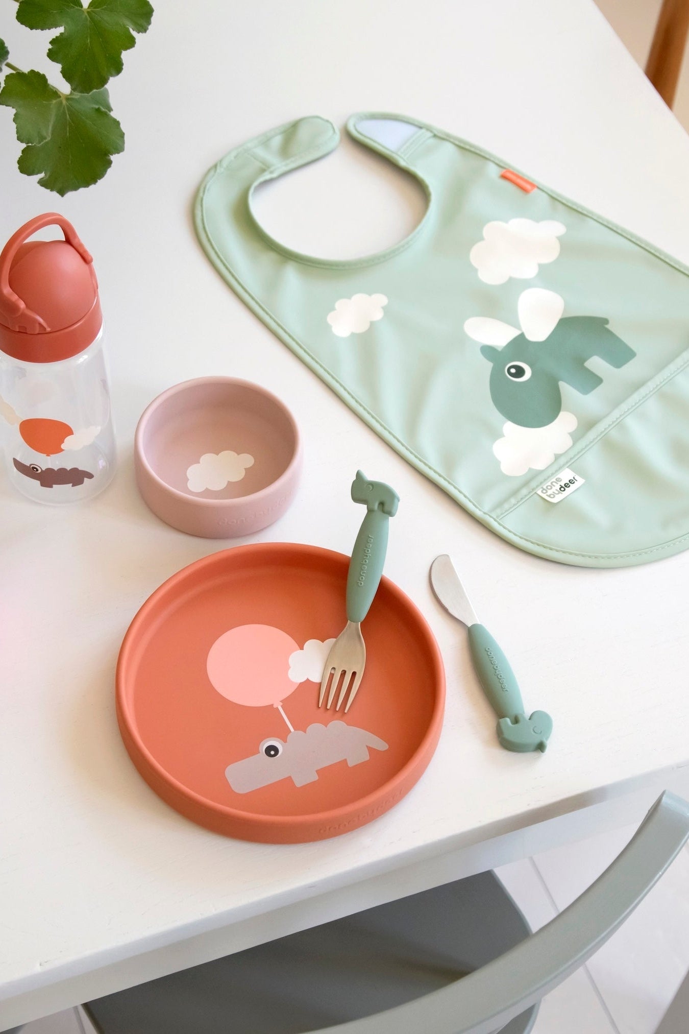 Easy-grip cutlery set | Deer friends - Green van Done by Deer | Kids Conceptstore Le Fanfare