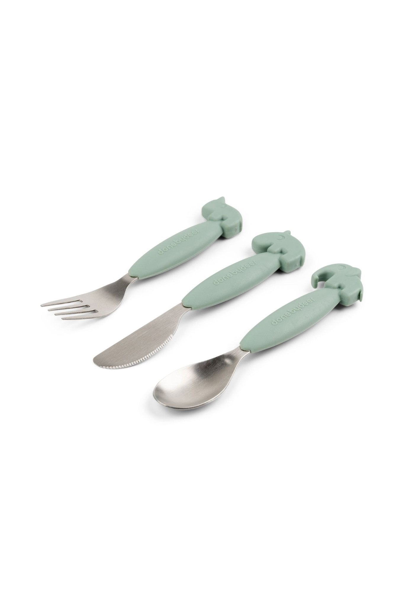 Easy-grip cutlery set | Deer friends - Green van Done by Deer | Kids Conceptstore Le Fanfare