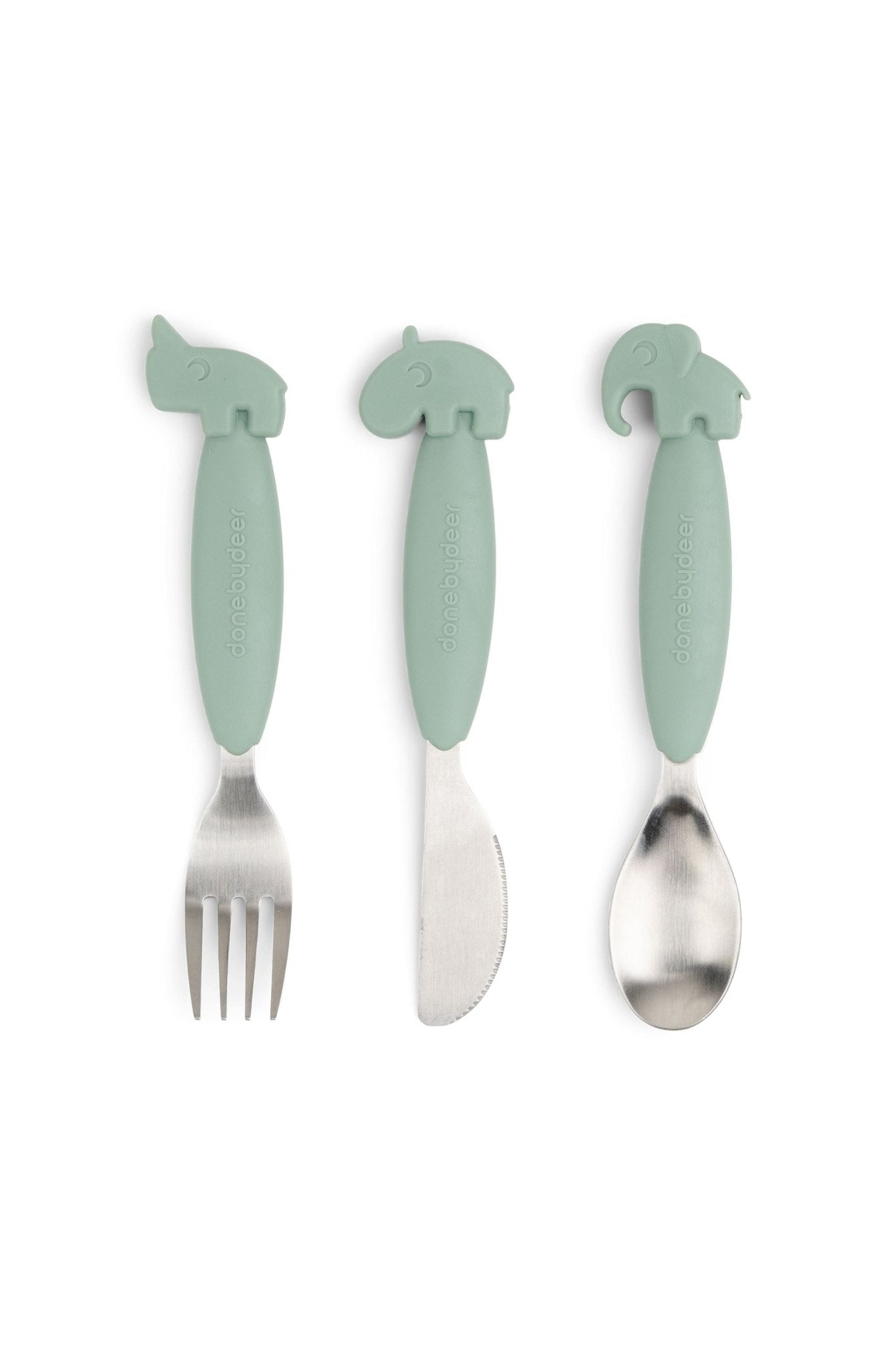 Easy-grip cutlery set | Deer friends - Green van Done by Deer | Kids Conceptstore Le Fanfare