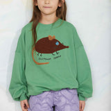 Elephant shrew chenille sweatshirt - Green van Mini Rodini | Kids Conceptstore Le Fanfare