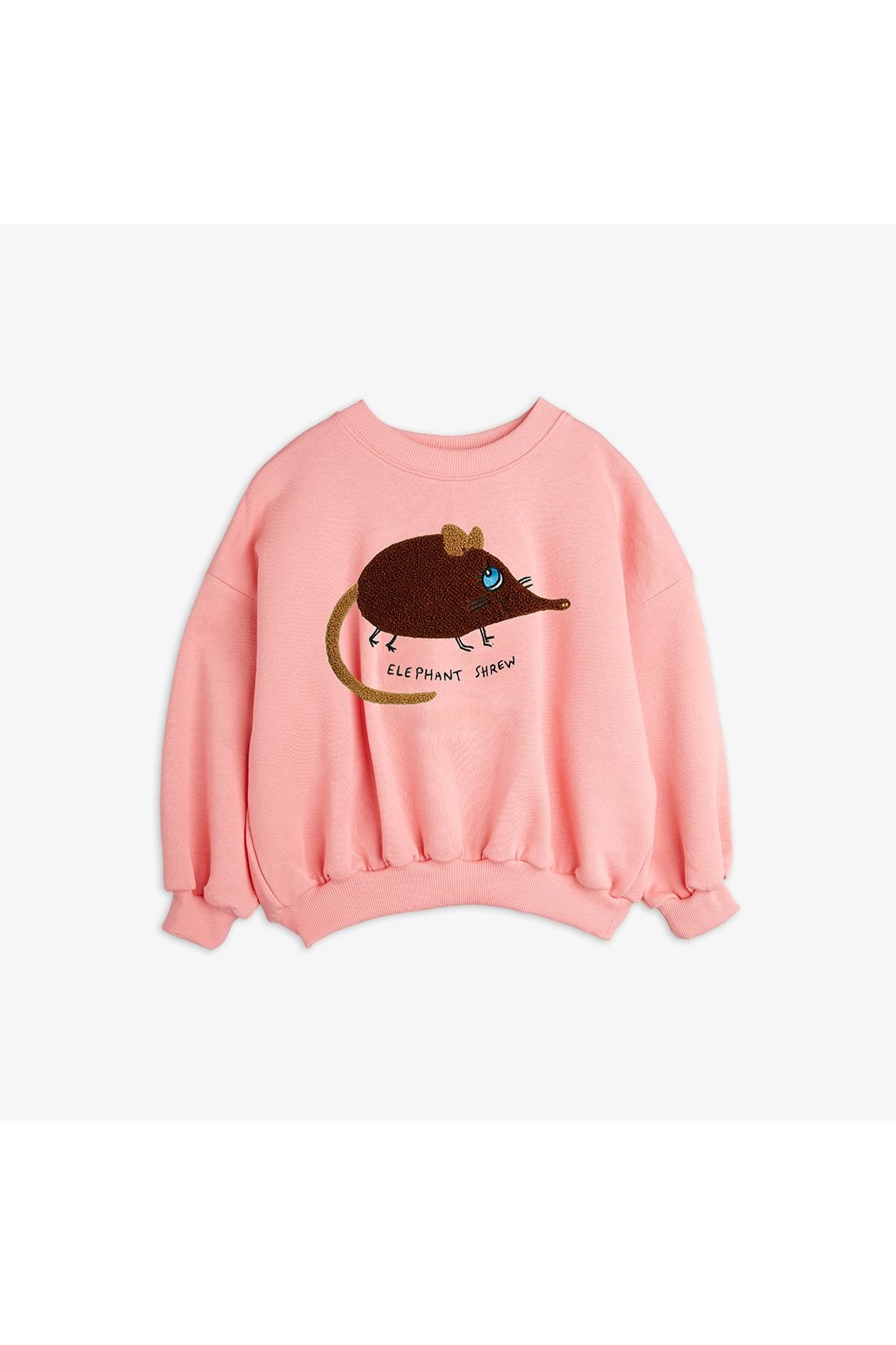 Elephant shrew chenille sweatshirt - Pink van Mini Rodini | Kids Conceptstore Le Fanfare