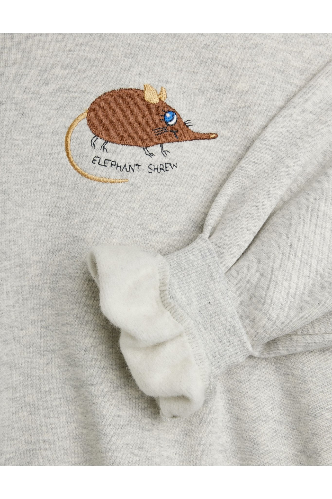 Elephant shrew emb sweatshirt - Grey Melange van Mini Rodini | Kids Conceptstore Le Fanfare