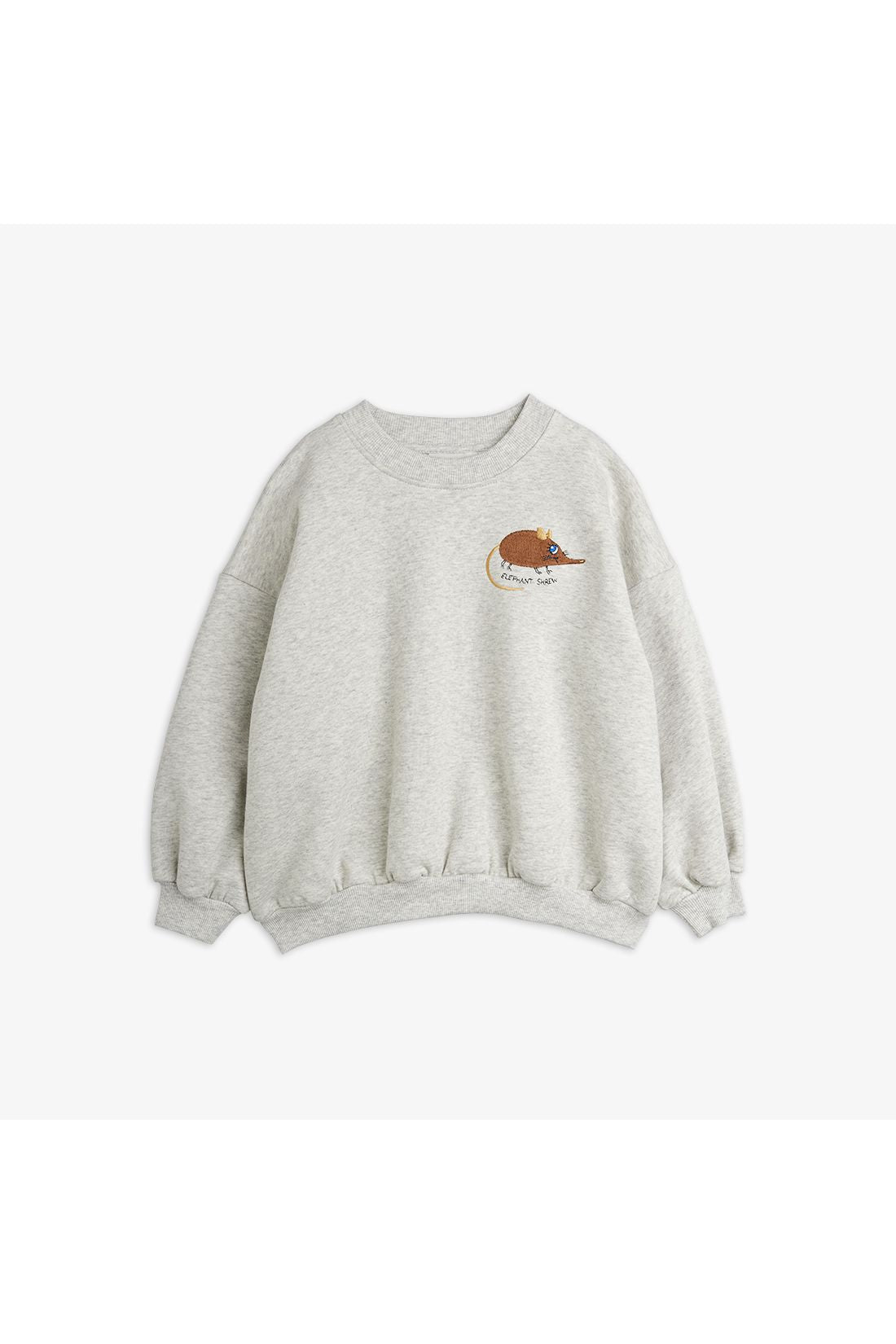 Elephant shrew emb sweatshirt - Grey Melange van Mini Rodini | Kids Conceptstore Le Fanfare