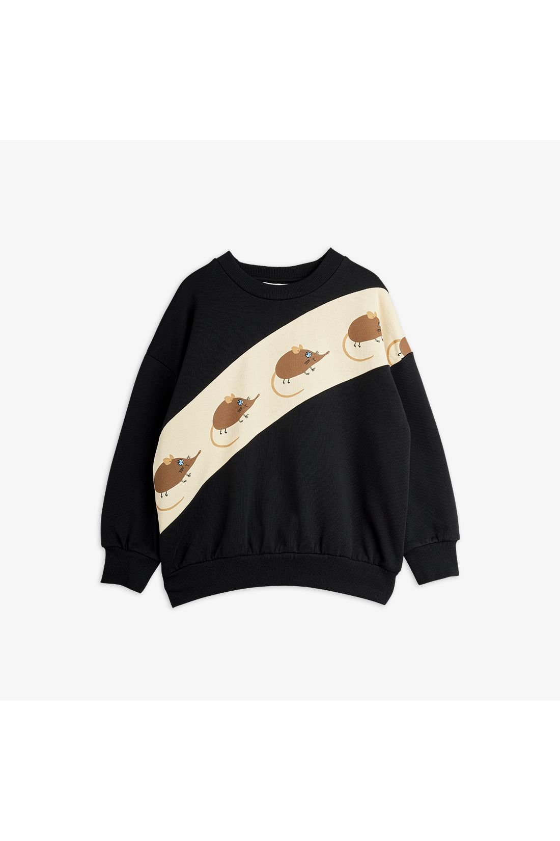 Elephant shrew panel sweatshirt - Black van Mini Rodini | Kids Conceptstore Le Fanfare